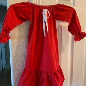 Samgami baby red long sleeve dress 3T